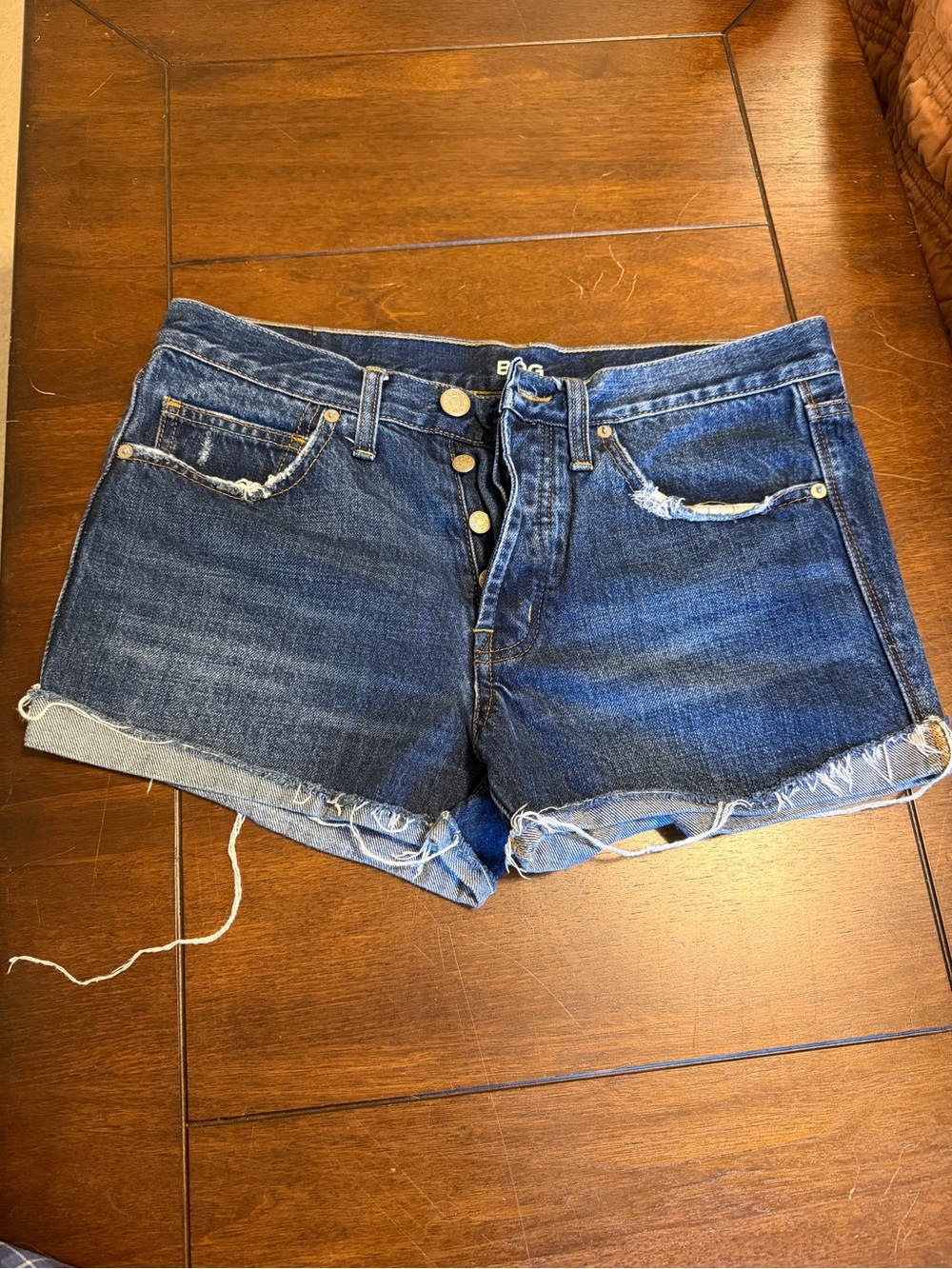 Classic Dark Blue Denim Cutoff Shorts